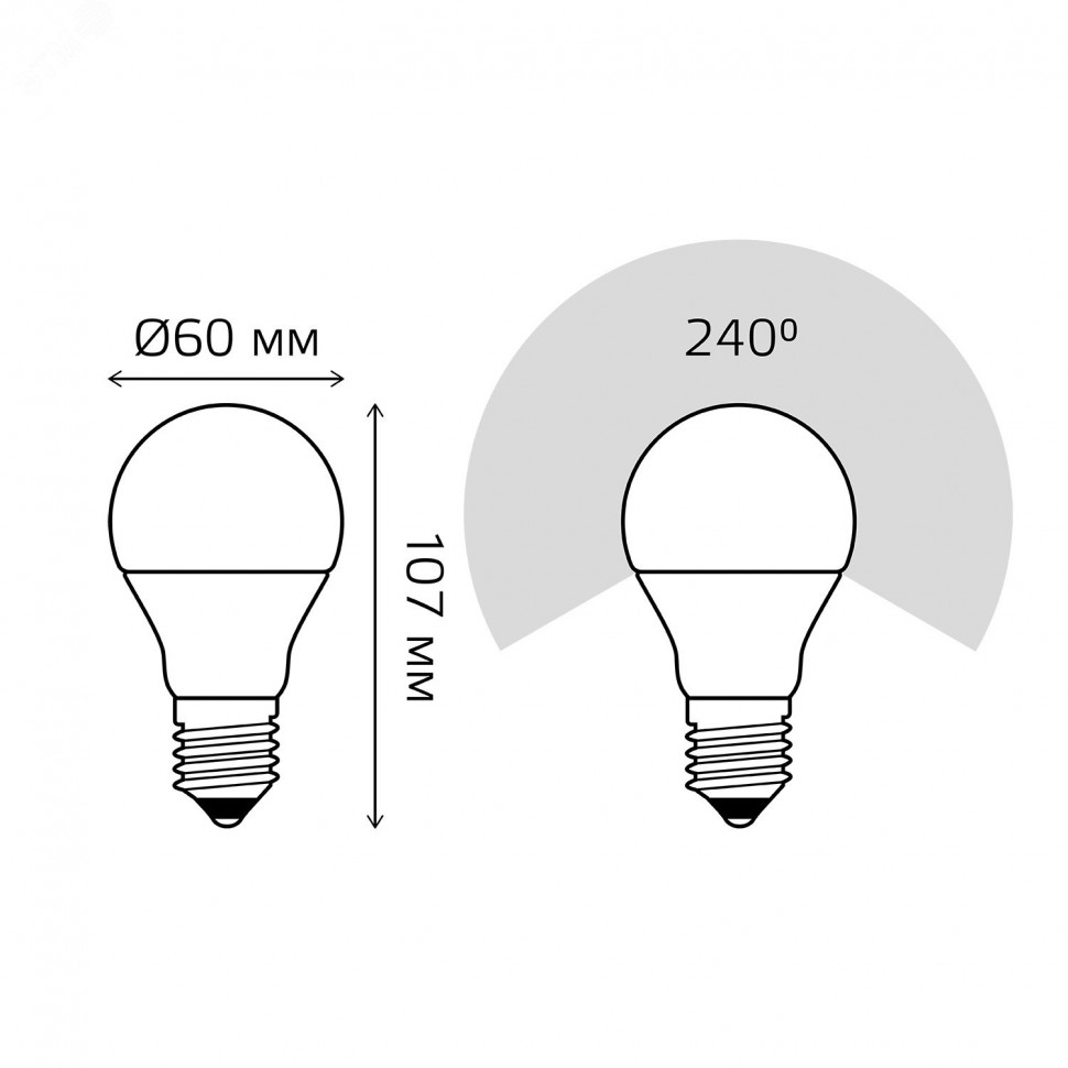 Лампа светодиодная Black 10Вт A60 грушевидная 3000К тепл. бел. E27 880лм GAUSS 102502110