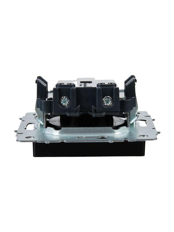 Розетка BRITE РС10-1-0-БрЧ 10А без заземл. без защ. шторок черн. IEK BR-R10-10-K02