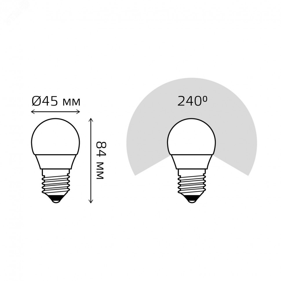 Лампа светодиодная Elementary 10Вт P45 шар 3000К тепл. бел. E27 710лм GAUSS 53210
