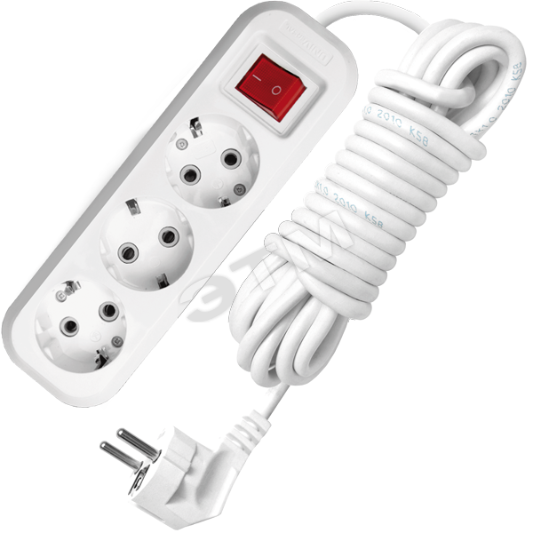 Удлинитель 3х5м с заземл. 13А IP20 S-303 ПВС 3х1 с выкл. UNIVersal 9631987