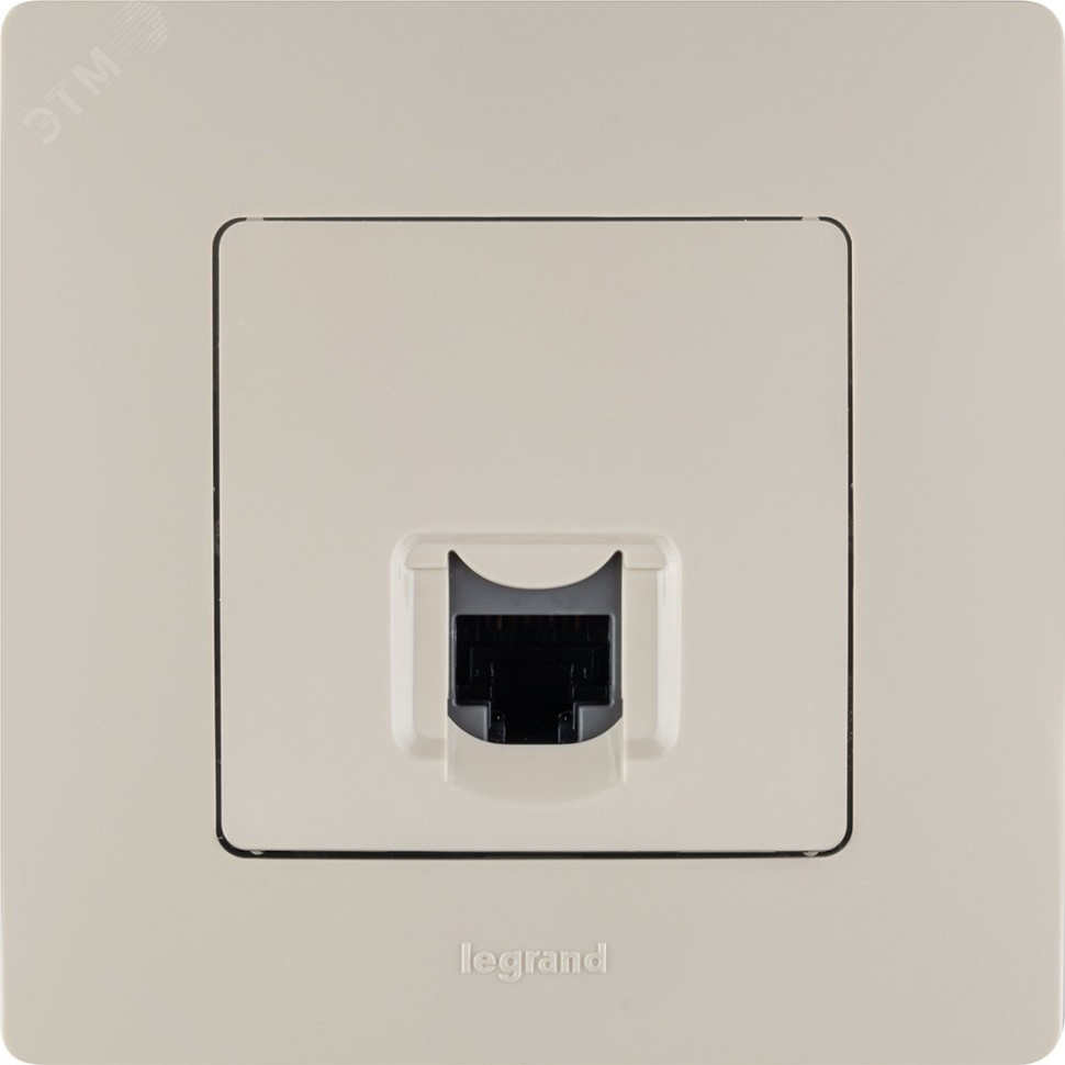 Розетка компьютерная 1-м СП Etika RJ45 кат.5E UTP механизм сл. кость Leg 672341
