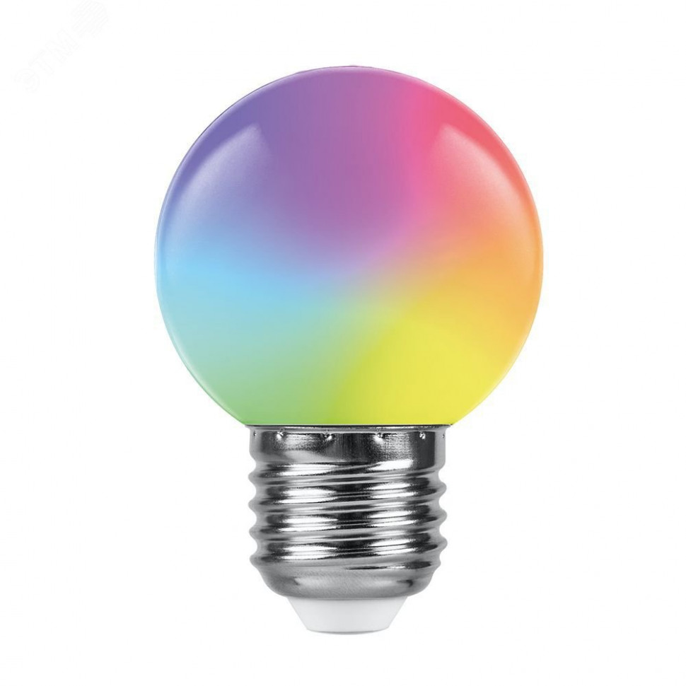 Лампа светодиодная Feron LB-371 Шар матовый E27 3W 230V RGB плавная сменая цвета