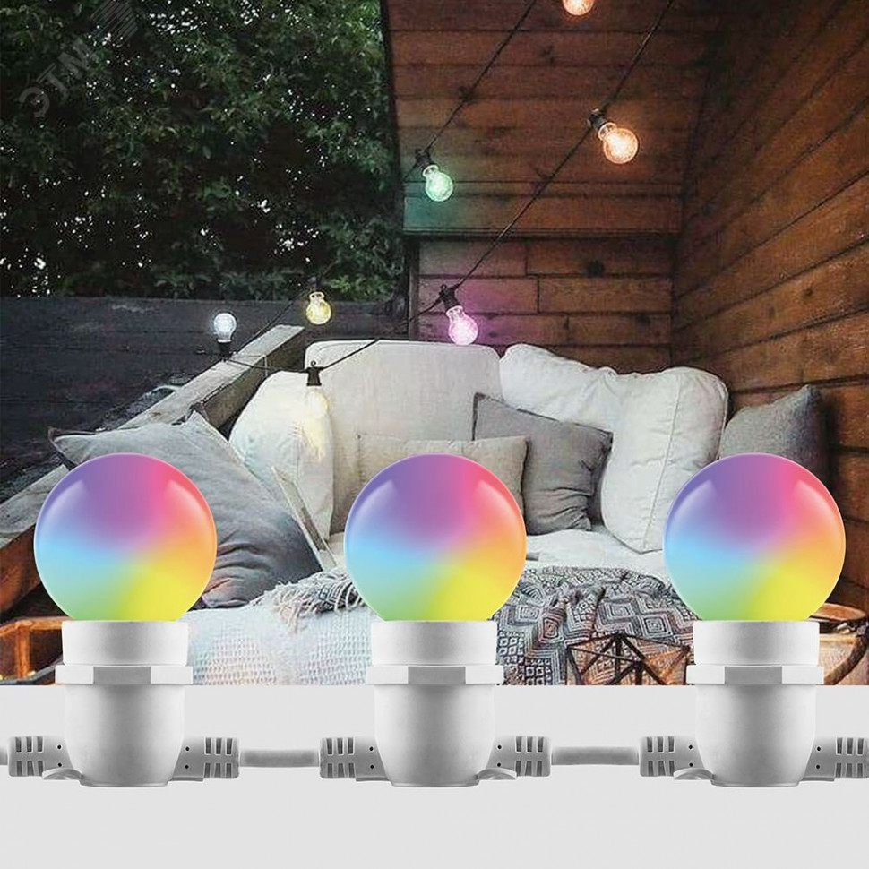 Лампа светодиодная Feron LB-371 Шар матовый E27 3W 230V RGB плавная сменая цвета