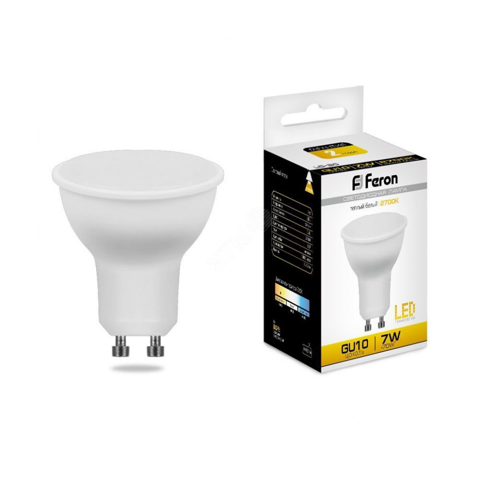 Лампа светодиодная Feron LB-26 GU10 7W 175-265V 2700K