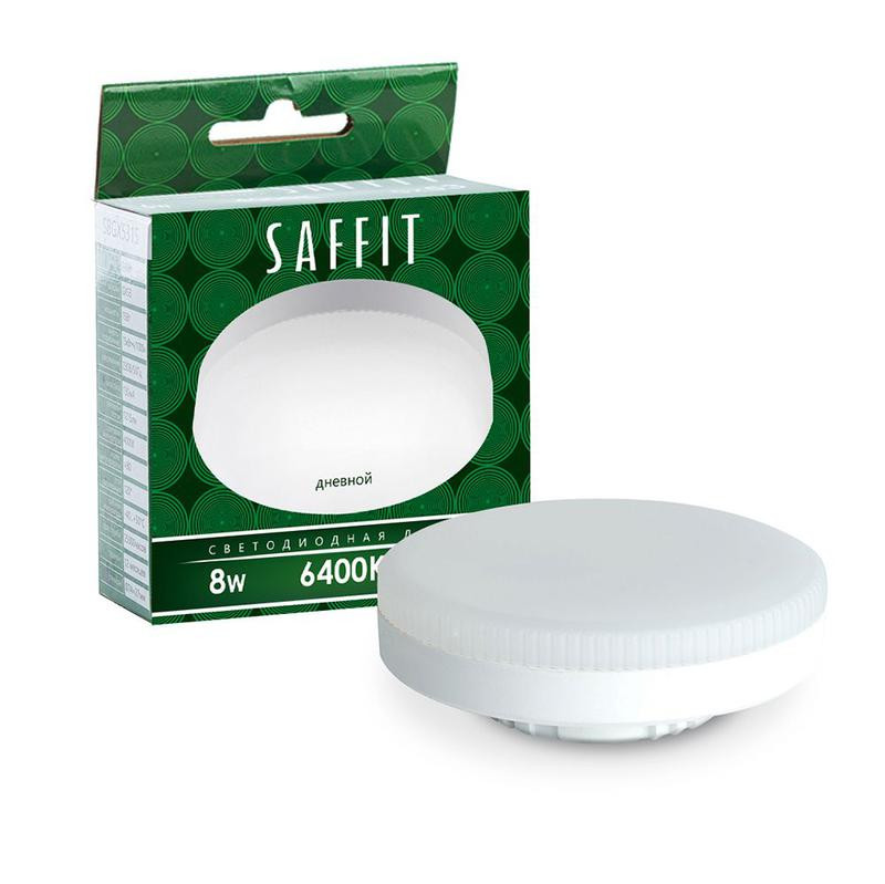 Лампа светодиодная SB08 8Вт 6400К GX53 230В SAFFIT 55187