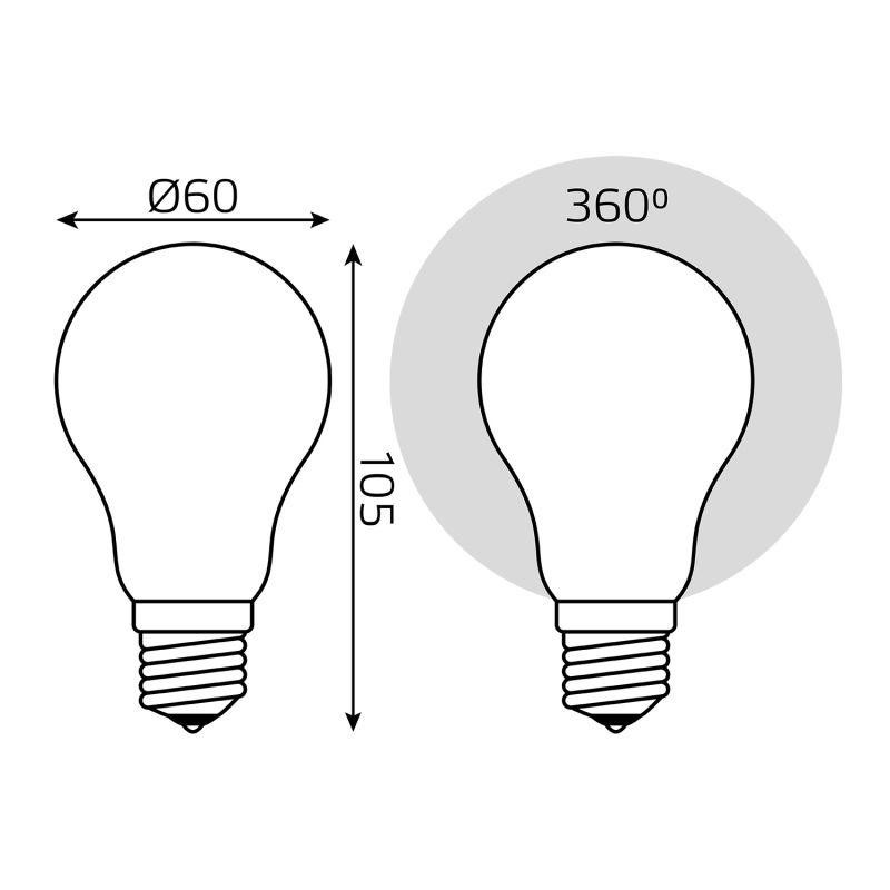 Лампа светодиодная филаментная Black Filament 10Вт A60 грушевидная матовая 4100К нейтр. бел. E27 860лм GAUSS 102202210