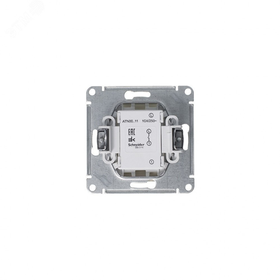 Выключатель 1-кл. СП AtlasDesign 10А IP20 (сх. 1) 10AX механизм алюм. SE ATN000311