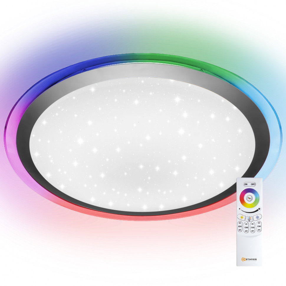 Estares св-к накладной св/д Arion RGB R 60W(4900lm) 2K-4K-6K круг d535x99 звезд. небо, с пультом ДУ