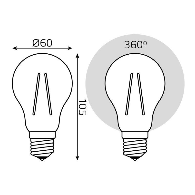 Лампа светодиодная филаментная Black Filament 10Вт A60 грушевидная 4100К нейтр. бел. E27 970лм GAUSS 102802210