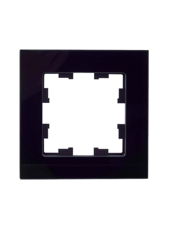 Рамка 1-м BRITE РУ-1-2-БрЧ стекло черн. IEK BR-M12-G-K02
