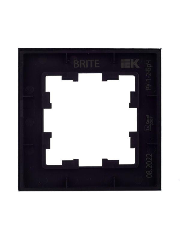 Рамка 1-м BRITE РУ-1-2-БрЧ стекло черн. IEK BR-M12-G-K02