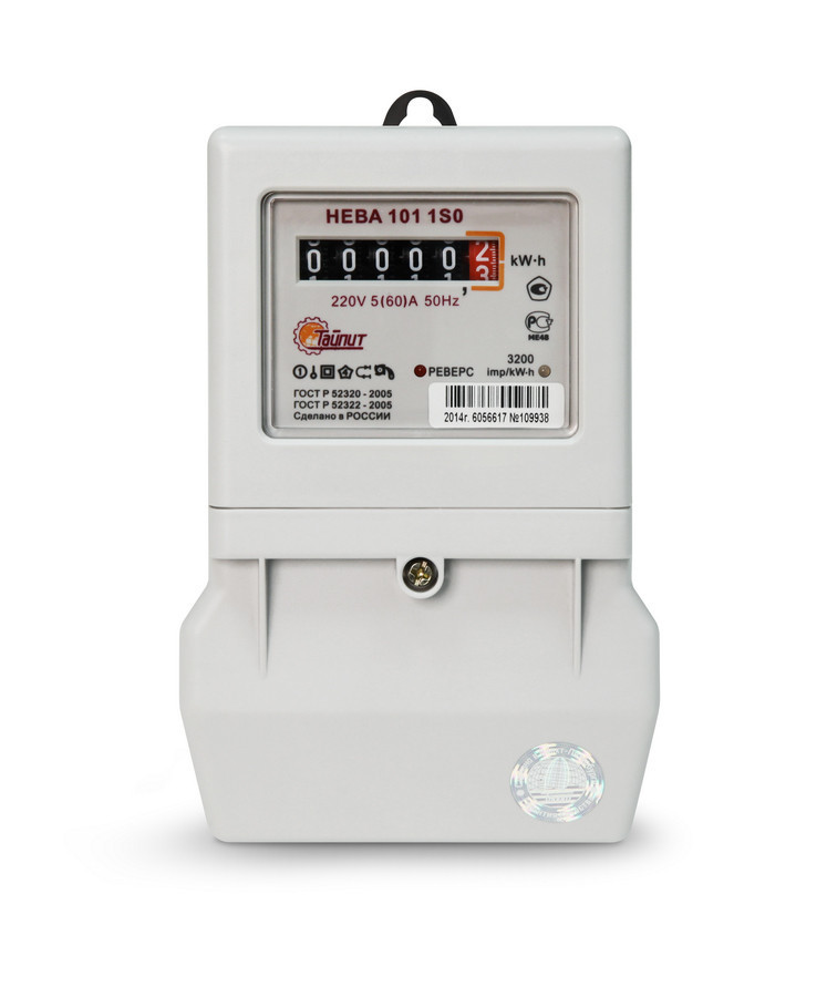 Электросчетчик НЕВА 101 1S0 5-60А 220В винт Тайпит 60566176056617