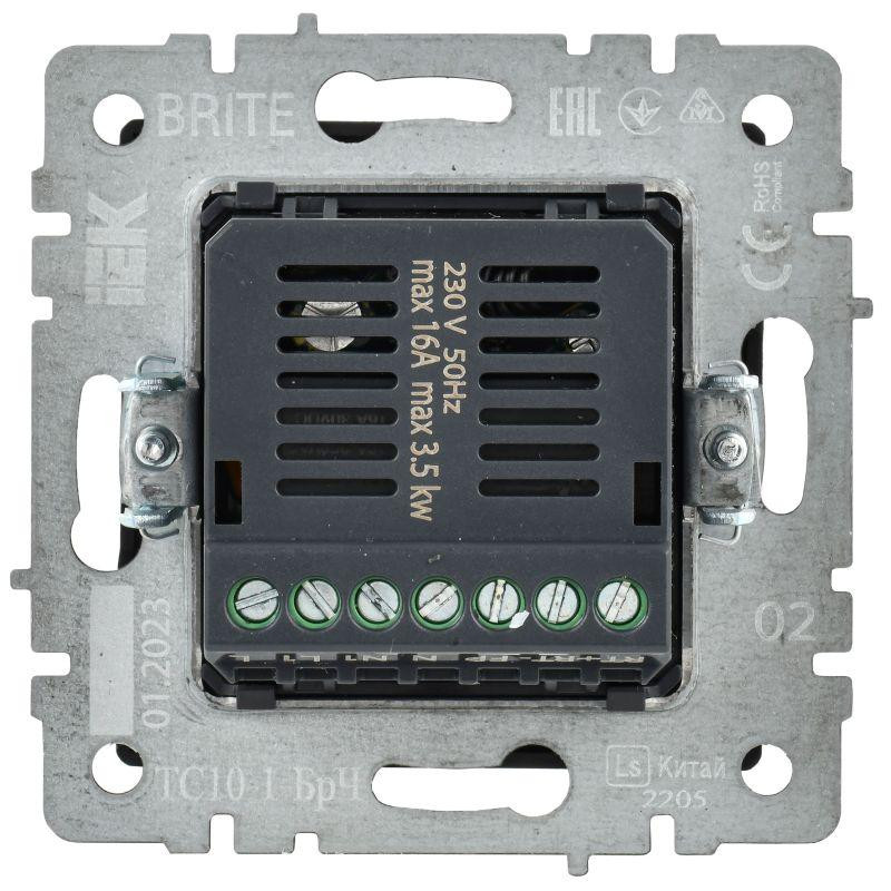 Термостат электронный с индик. BRITE СП IP20 ТС10-1-БрЧ механизм черн. IEK BR-RT11-K02