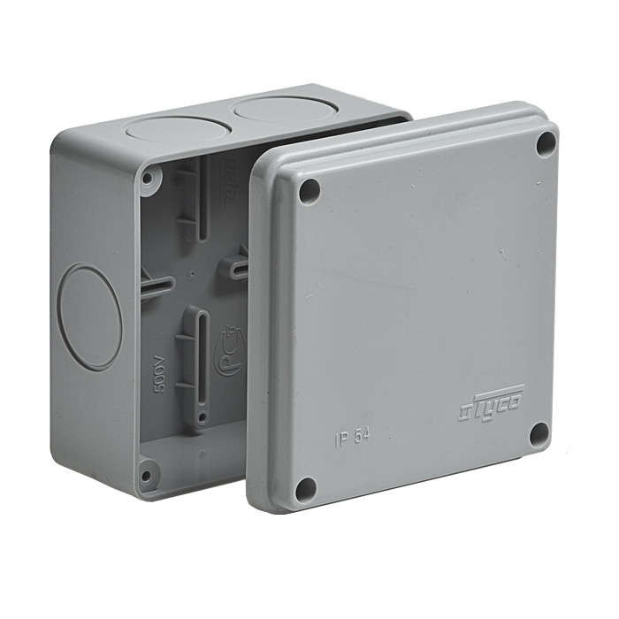 Коробка распределительная ОП 100х100х50мм 6 вводов IP55 сер. Ruvinil 67050