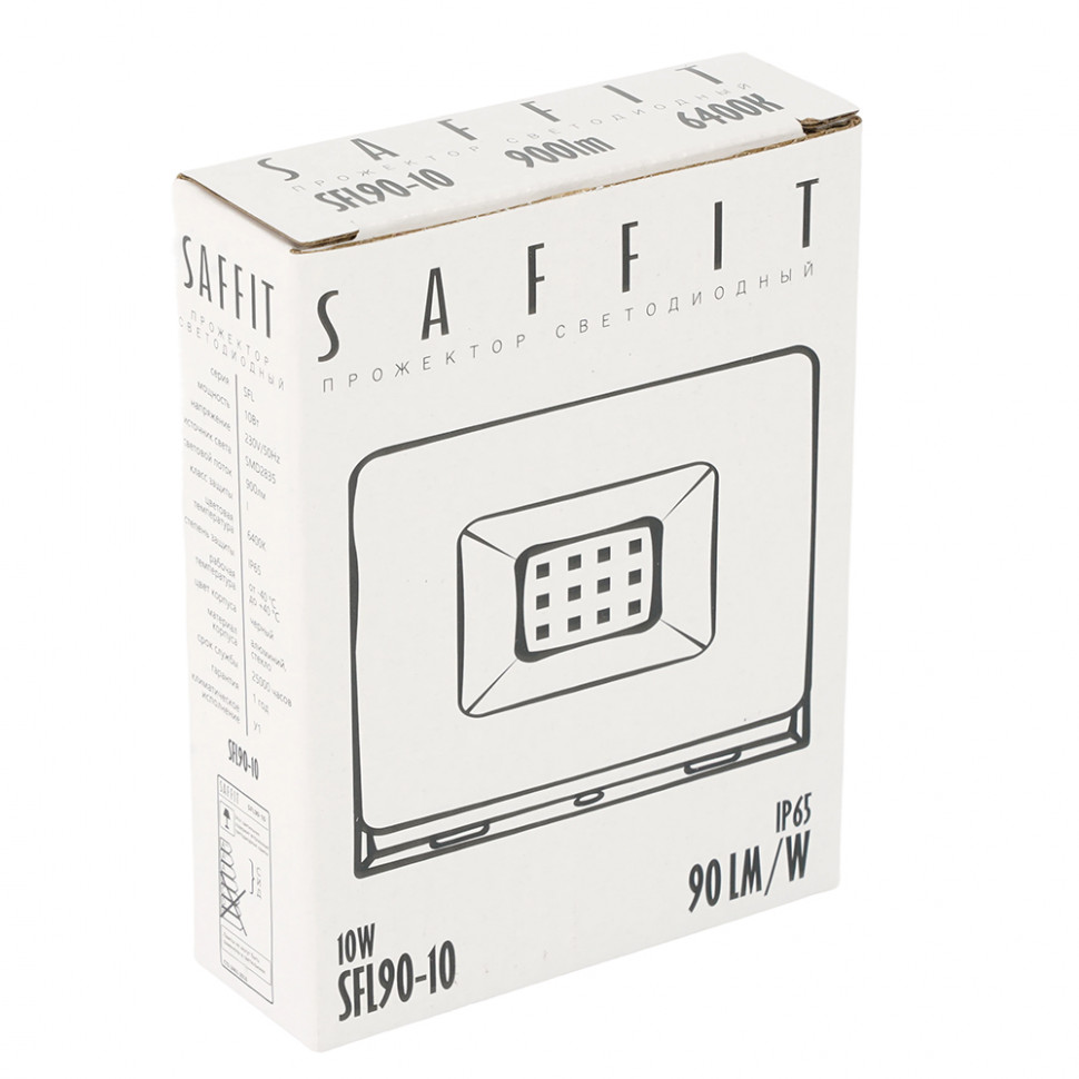 Светодиодный прожектор SAFFIT SFL90-10 IP65 10W 6400K черный