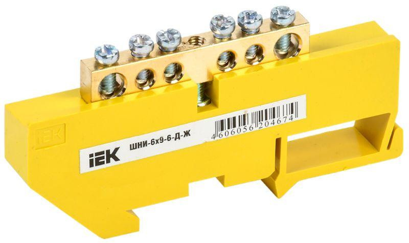 Шина PE "земля" на DIN-изоляторе ШНИ-6х9-6-Д-Ж IEK
